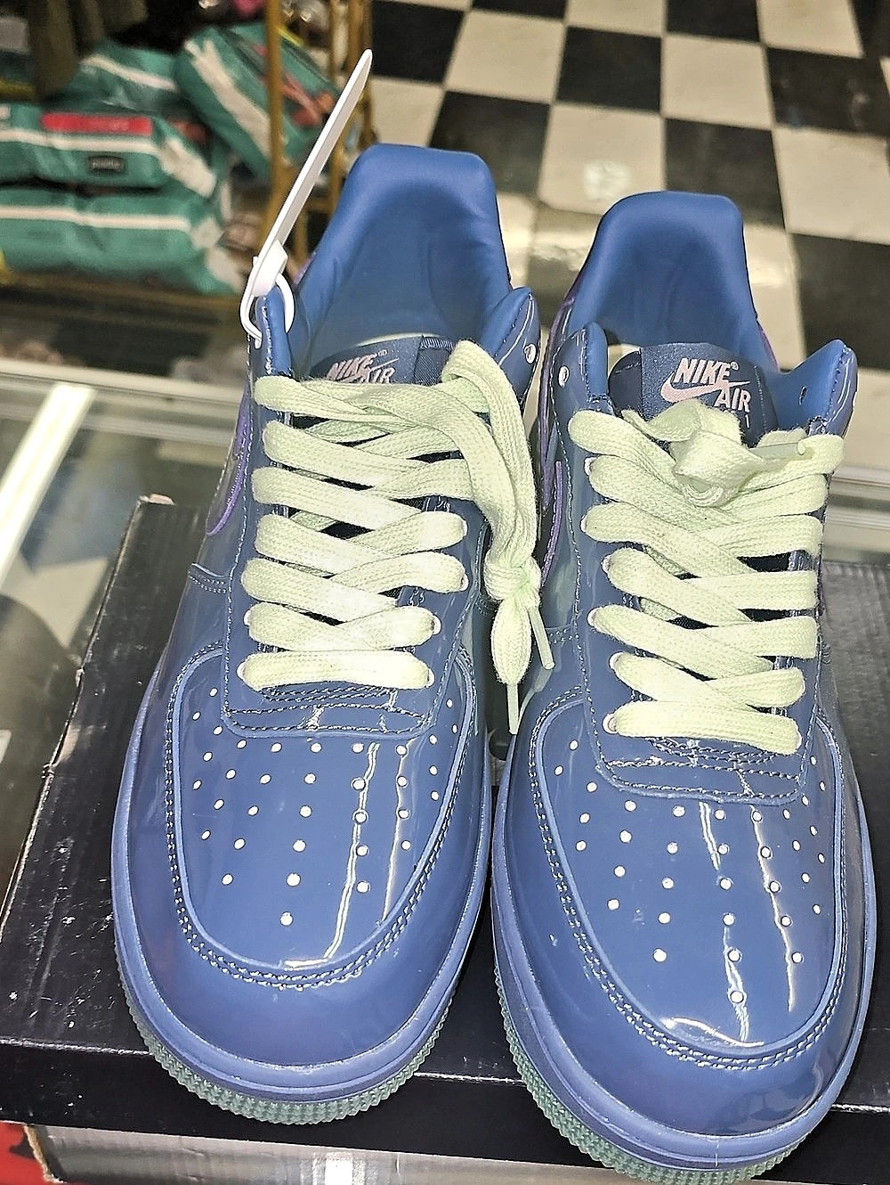 Nike Air Force 1 Low QS Patent Leather Mystic Navy Sneakers
